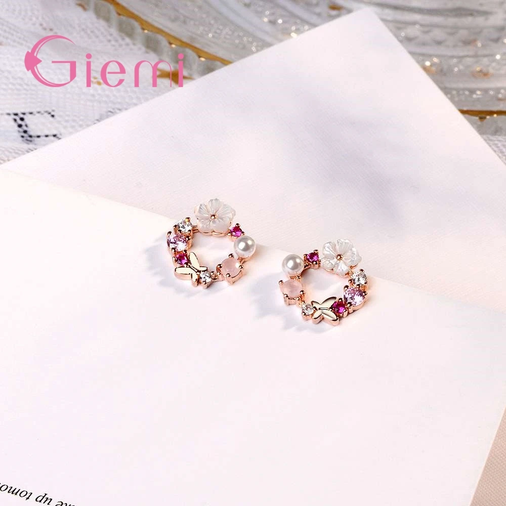 Luxury Crstal Wedding Stud Earring Flowers Fashion Rhinestone   Earring Wholesale Bands Jewelry Romantic Gift