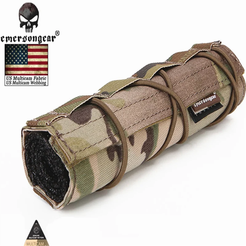 Emerson 18cm Airsoft Suppressor Cover Emersongear Tactical Accessory Quick Release For CP  Suppressor pouch Molle