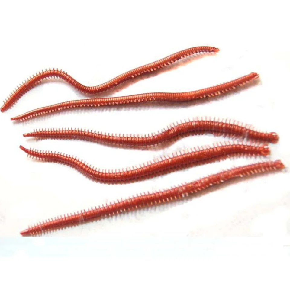 10pcs/lot Artificial Sea Worms 135mm Earthworm Soft Fishing Lures Soft Bait Lifelike Fishy Smell Lures Slatwater Sandworm