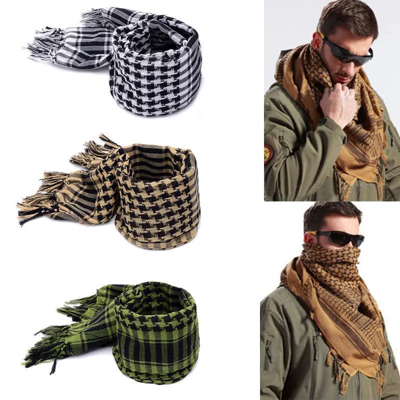 Fashion Women Men\'s Scarf Military Airsoft Tactical Arab Shemagh Kafiya Scarf Mask Wraps Hots