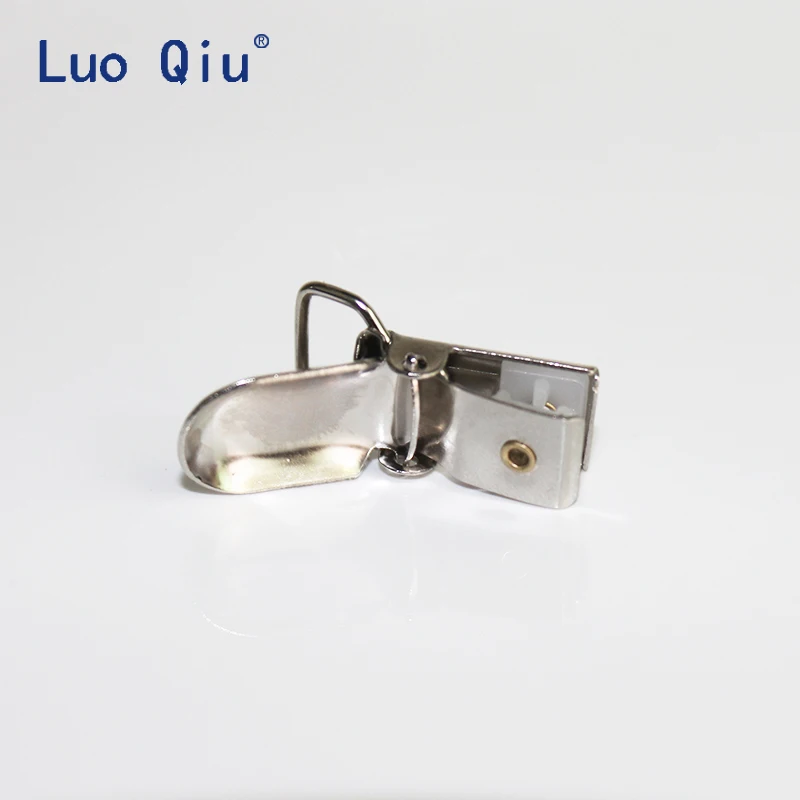 Luo Qiu 15mm 0.6 Inch Baby Round Metal Pacifier Clip Suspender Pica Holders Clips Antique Silver Garment Accessories 50pcs/lot