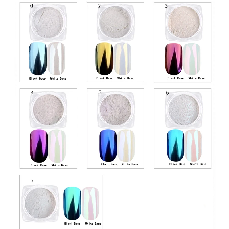 1g/Box Pearl Shell Chameleon Mirror Nail Powder Glitters Nail Art Chrome Pigment Dust Manicure Decoration