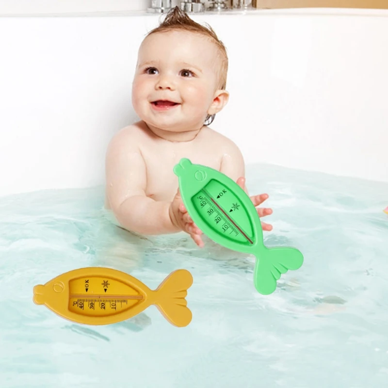 Cute Cartoon Fish-shape Baby Bathing Thermometer Kid Shower Toy Temperature Sensor Infant Bathtub Water Bath Thermometer 0-45℃