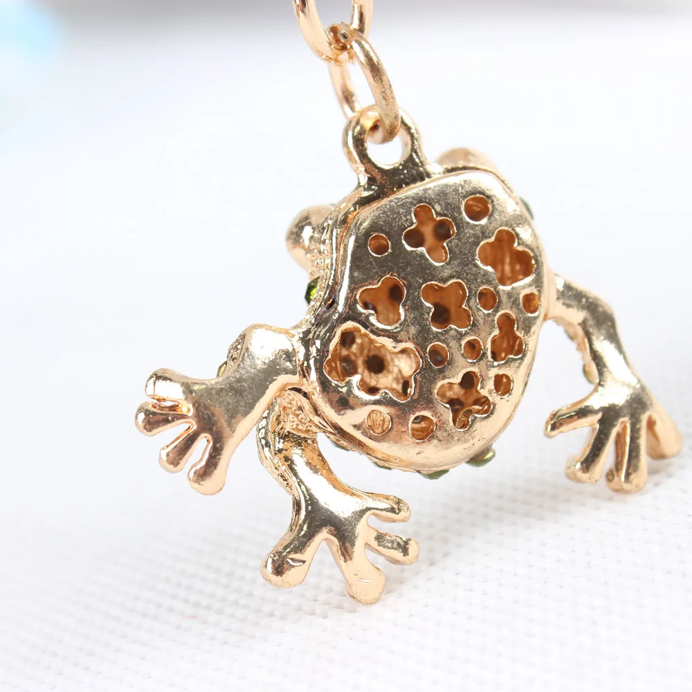 Lovely Frog Cute Animal Crystal Charm Purse Handbag Car Key Keyring Keychain Party Wedding Birthday Gift