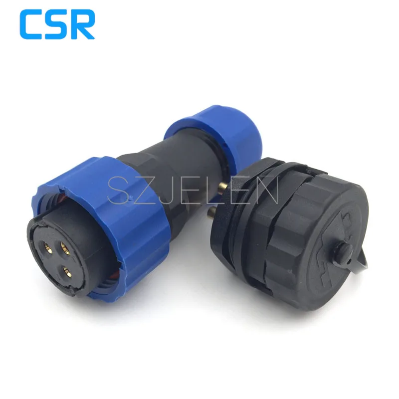 SD20TP-ZM, Waterproof 3Pin Plug (female) and Socket (male) ,IP68, 25A , Nylon Assembly Screw Fixing Waterproof Connector 3 Pin