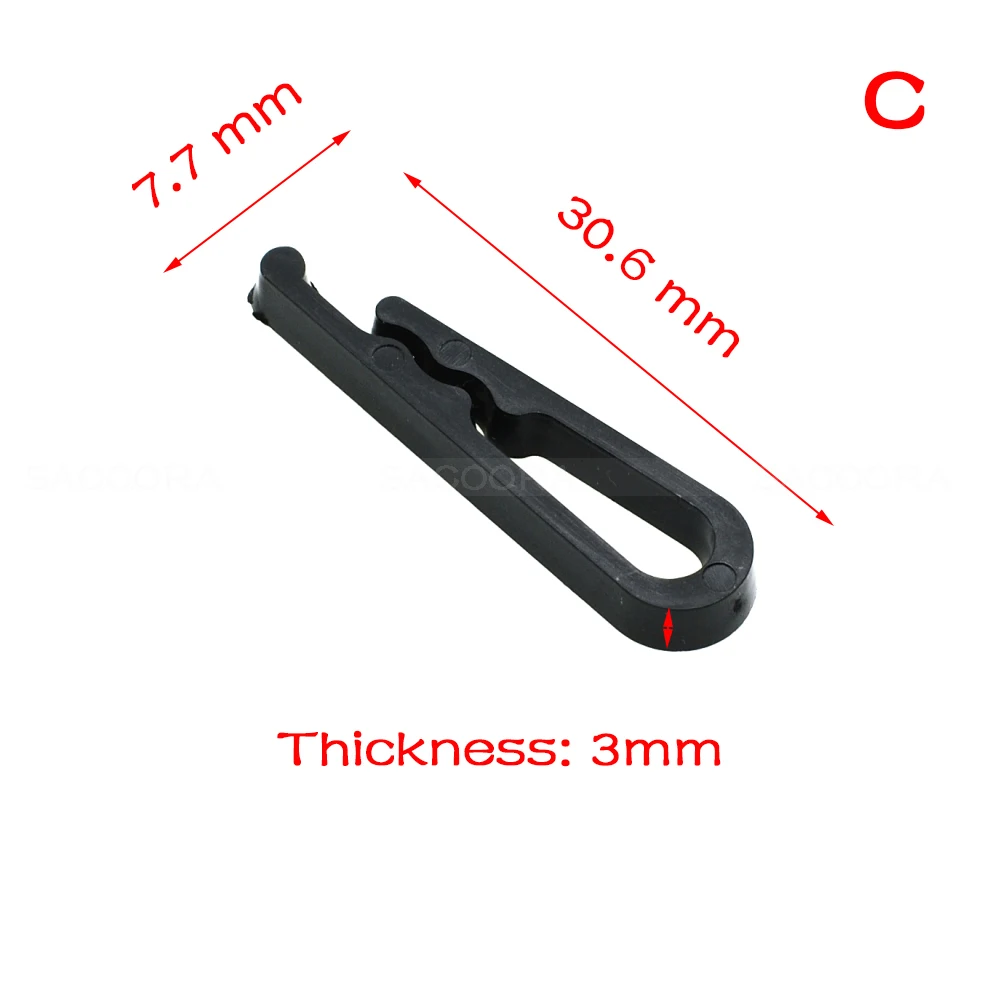 100PCS 49.5mm 38mm 30mm Plastic Clip With Teeth For Dress Shirt Garment Packaging Black