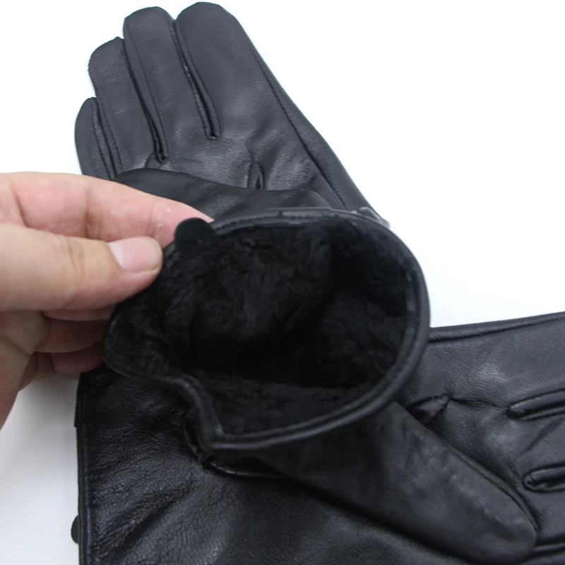 Guantes de piel de oveja auténtica para mujer, manoplas cálidas de invierno, de alta calidad, a la moda, CP-04