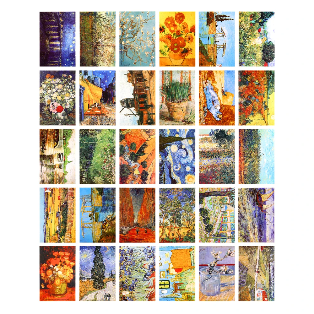 30sheets/lot Van Gogh Oil Painting Postcards Vintage Greeting wish Card Fashion Gift Merry Christmas Card