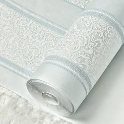 Beibehang-Metallic Glitter Rolo Mural, Branco Prata Wide Stripe, Papel de Parede Moderno, Fundo de Parede, Papéis de parede, Home Decor