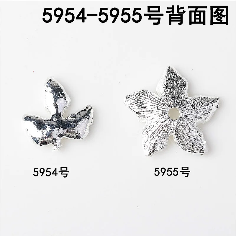 50pcs 15mm 20mm Silver Color Alloy Material Crystal Leaf Charm Flower pendant For Head DIY Wedding Handmade Jewelry Making