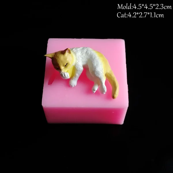 NEW Cat &Leopard UV Resin Silicone Molds DIY Fondant Cake Decorating Tools Jelly Candy Chocolate Expoxy Clay GumpasteC373