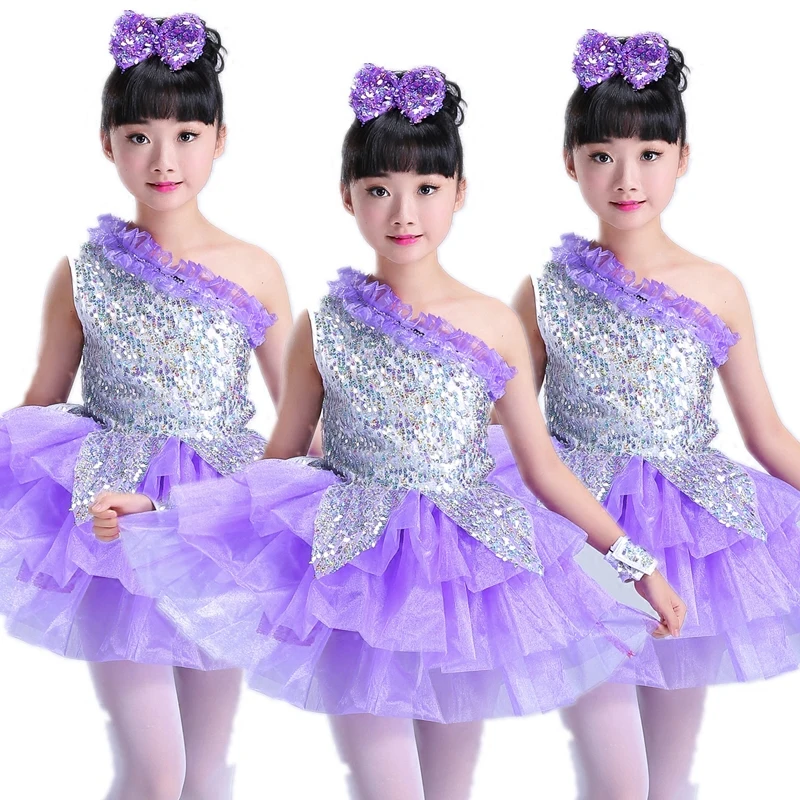 Clothes for salsa dress sequin modern kids jazz dance costumes for girls dance costumes child stage costume contemporary dance