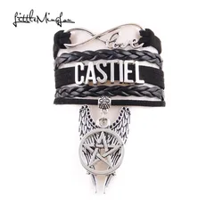 Little MingLou Infinity Love Castiel Dean Sam Winchester Bracelet Pentagram Wing Charm Men Bracelets & Bangles For Women Jewelry