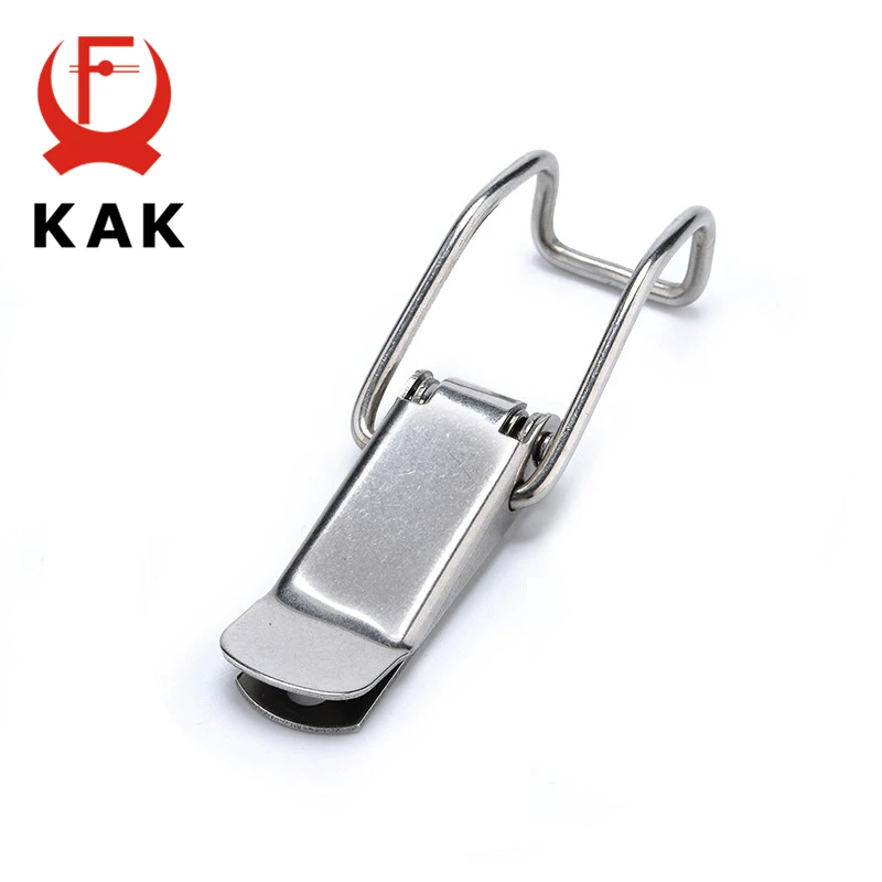 4PCS KAK J115B Mild Steel Cabinet Boxes Hasp Lock 74*20 Spring Loaded Latch Catch Toggle Locks For Sliding Door Window Hardware