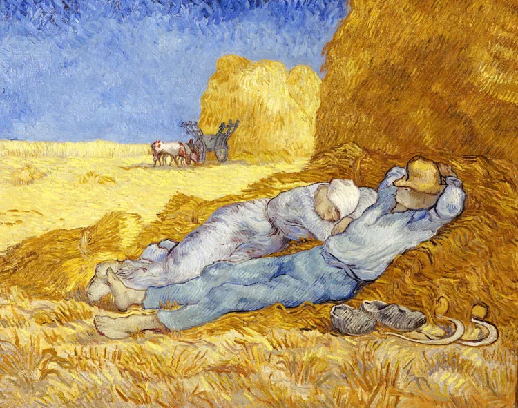 canvas paintings masterpiece reproduction noon: rest by  Vincent van Gogh