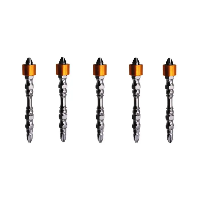 5Pcs PH2 Hardness 65mm Double Head Screwdriver Bit Magnetic Electric Phillips Cross Head Screw Driver with Ring