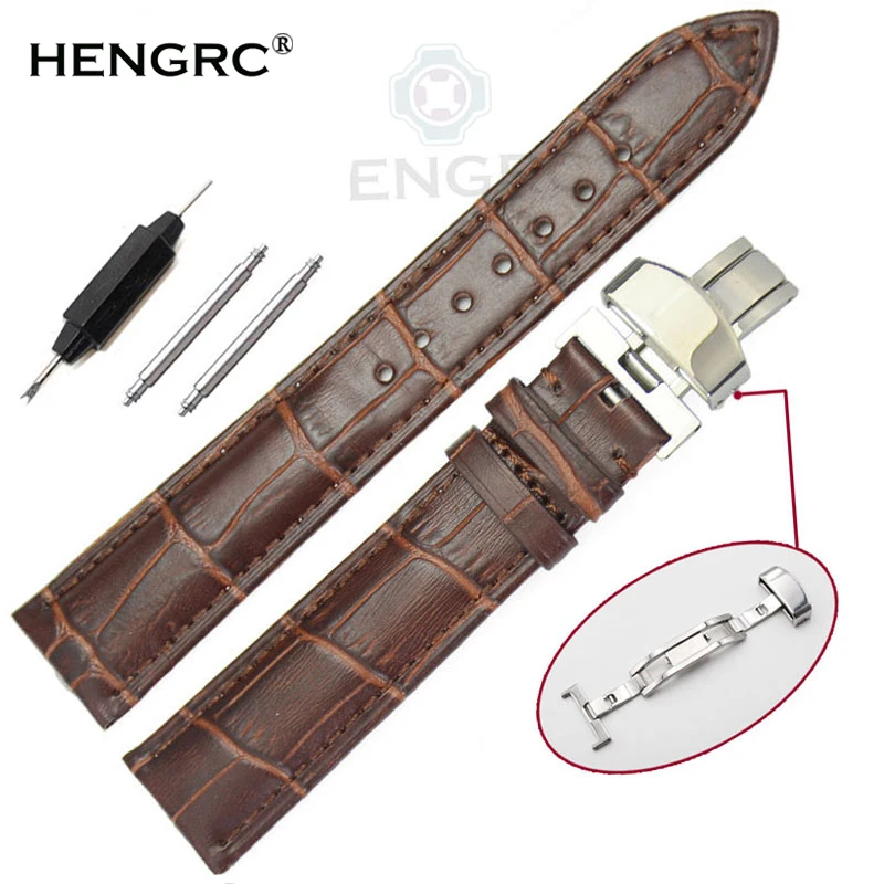 100% Genuine Leather Soft Watch Band Strap 18mm 19mm 20mm 21mm 22mm 24mm Black Brown Watchband Belt Deployment Clasp For Tissot