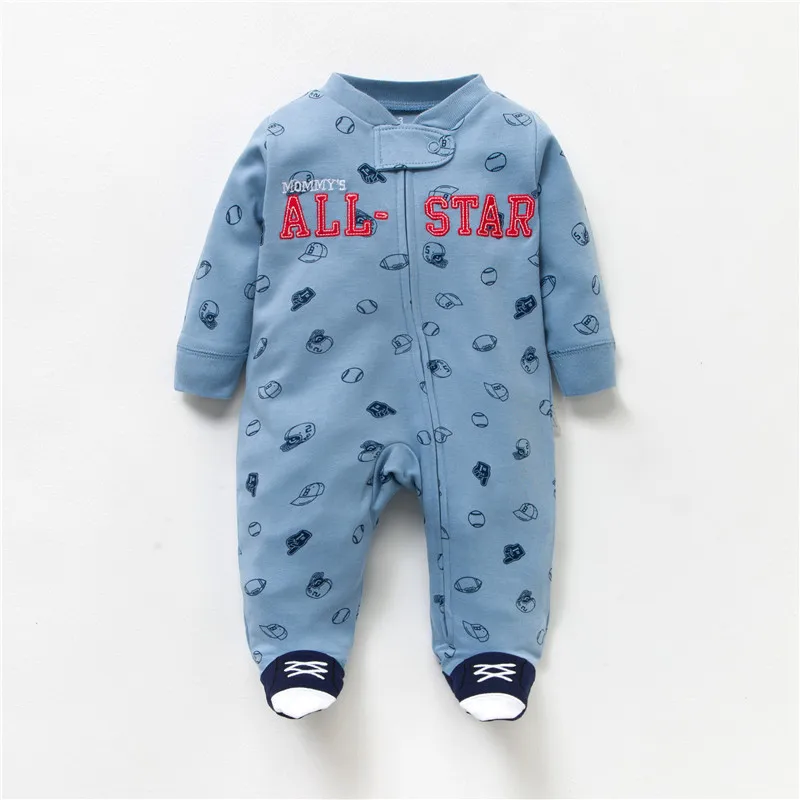 Docinmom Newborn Baby Pajamas Unicorn Cotton Boys Overalls Romper Infants Bebes Buttons Jumpsuit Premature Toddler Feetcover