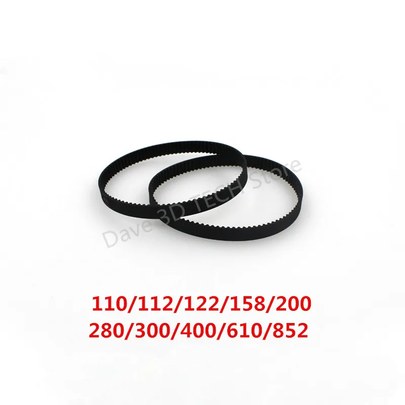 10PCS GT2 Timing Closed Belt Loop Rubber 110 112 122 158 200 280 300 400 610 852 mm Part 2GT 3D Printers Parts Synchronous 6mm