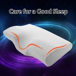 YR-almohada de espuma viscoelástica para dormir, cojín Cervical con forma de mariposa, para relajar la columna Cervical, rebote lento para adultos