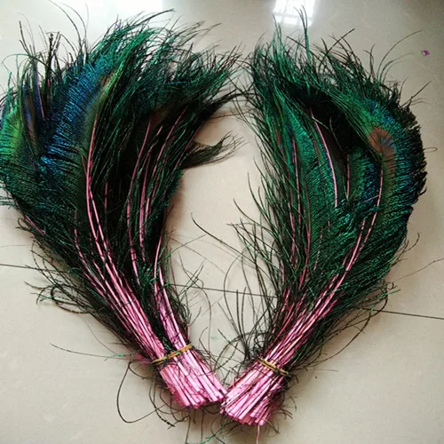 Wholesale beautiful pink peacock feather sword 50 pcs symmetrical size 30-40 cm 12-16 inches celebration decoration