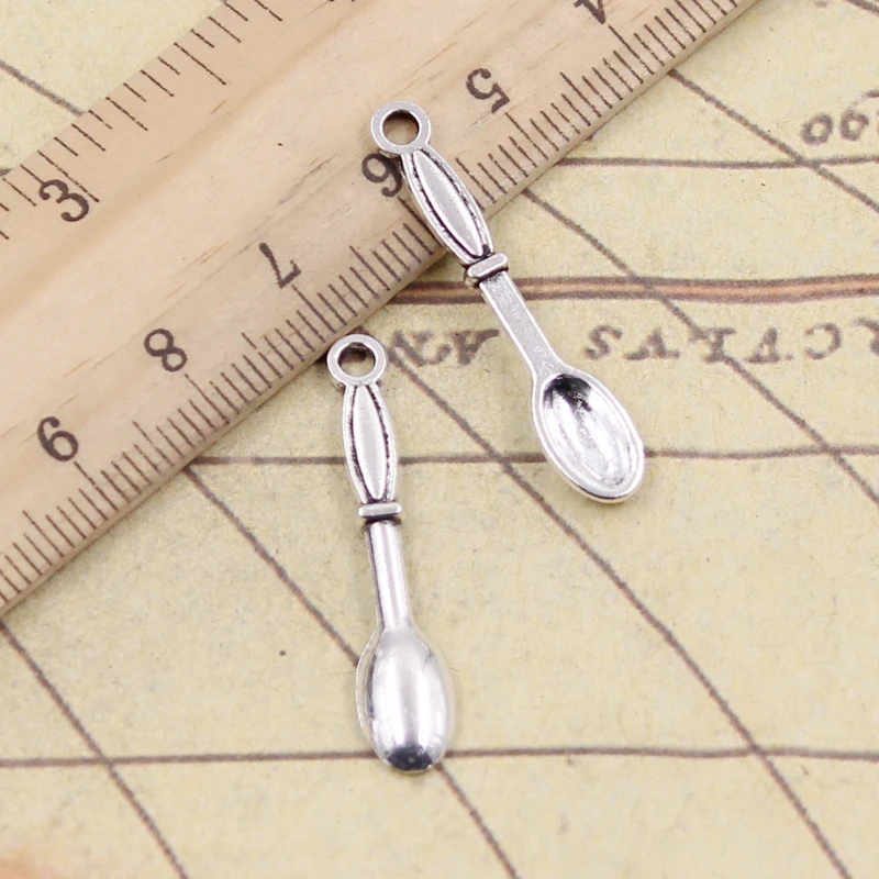 20 sztuk Charms łyżka 6x33mm tybetański srebrny kolor zawieszki antyczne tworzenia biżuterii DIY Handmade Craft