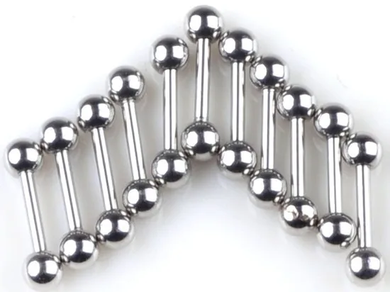 10Pcs  Eyebrow Bars Rings 6mm Balls Stainless Steel Barbell Body Piercing Jewelry