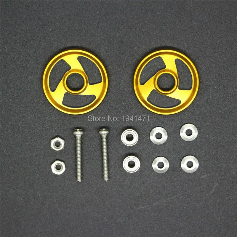 RFDTYGR 4sets Mini 4wd 19mm Aluminum Rollers Self-made Parts  For Tamiya Mini 4WD 19mm Colored Aluminum Guide -Wheel   95326