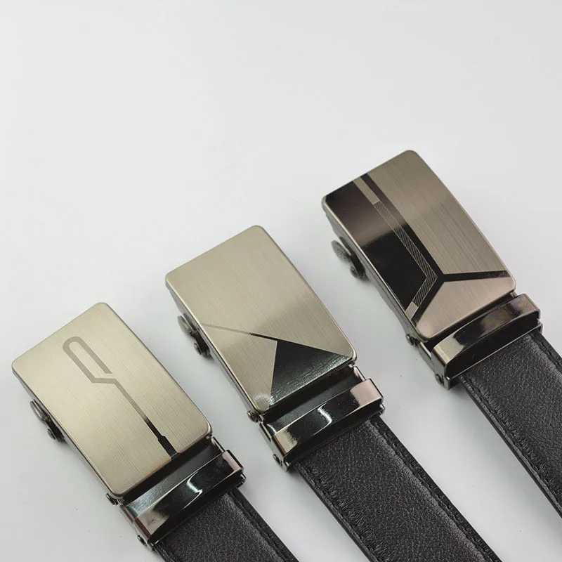 Hot selling Men belt fashion black Imitation leather Alloy Automatic buckle belt business affairs Men casual decoration belt