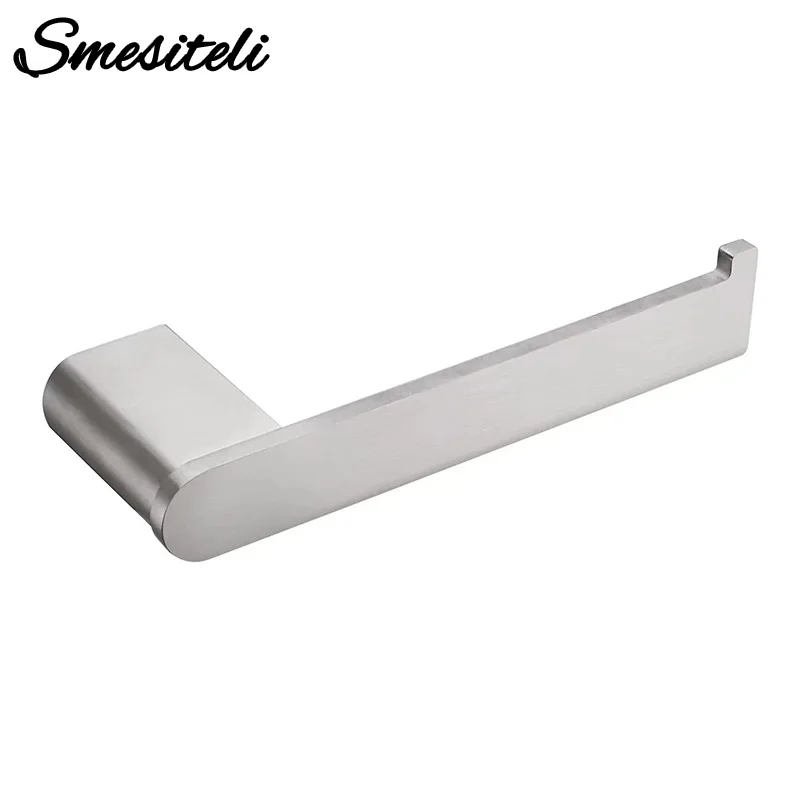 Single Bar Tissue Holder Hanging Rack Concise Wall Mounted Hotel Bathroom Fixture Stainless Steel Roll Paper Dispenser Shelf