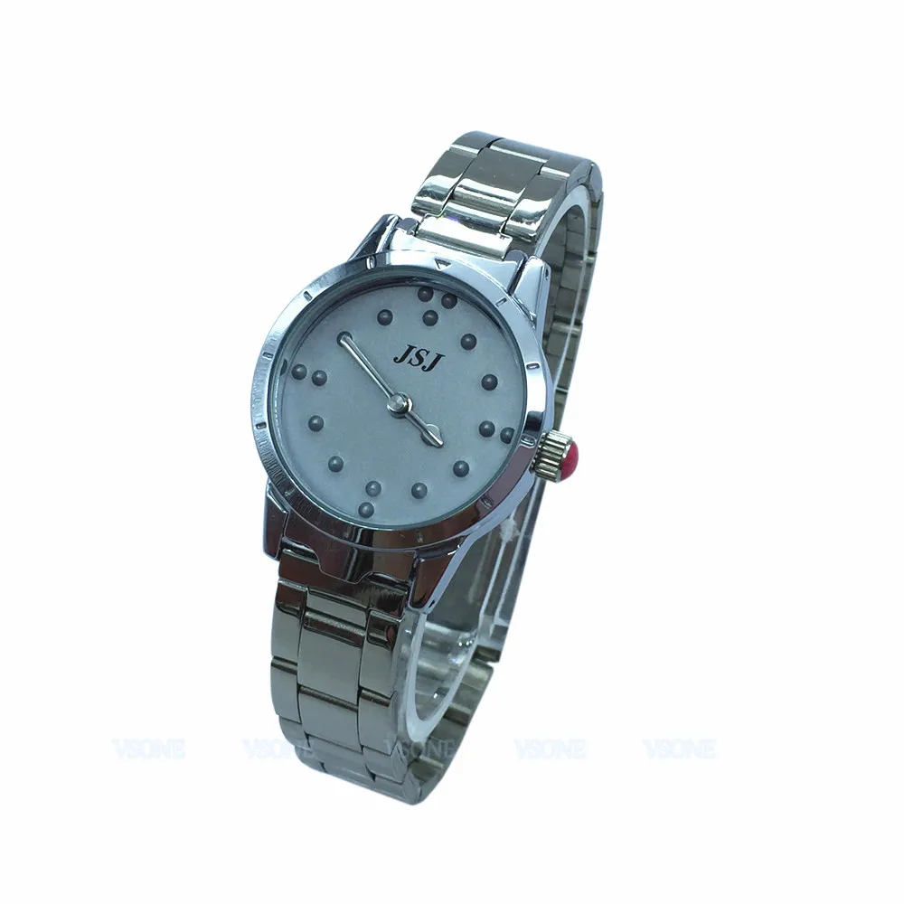 Reloj De Pulsera Braille para Invidentes o Personas Mayores Gris Dial (Mujer)