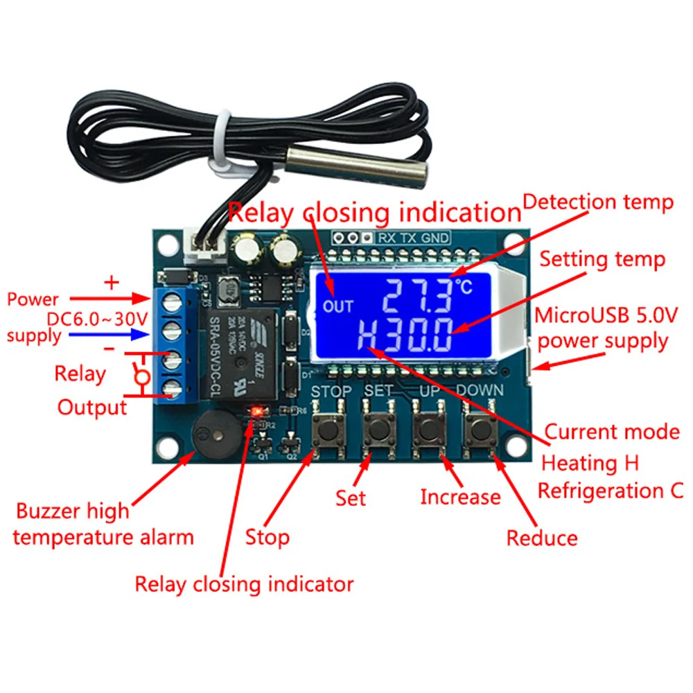 Temperatura Regolatore di Velocità della Ventola Modulo Digitale Termostato di Raffreddamento di Riscaldamento Regolatore di Temperatura Display LCD