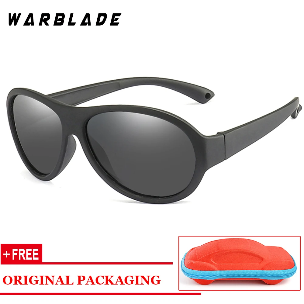 

WarBLade No easily broken Kids TR90 Polarized Sunglasses Children Safety Brand Glasses Flexible Rubber Oculos Infantil with box