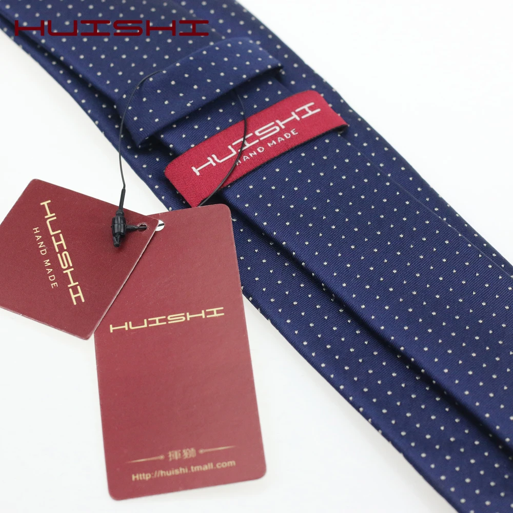 HUISHI 7cm Mens Ties Gift New Blue Fashion Dot Necktie Jacquard Slim Tie Business Red Purple Black Stripe Check Tie For Men Gift