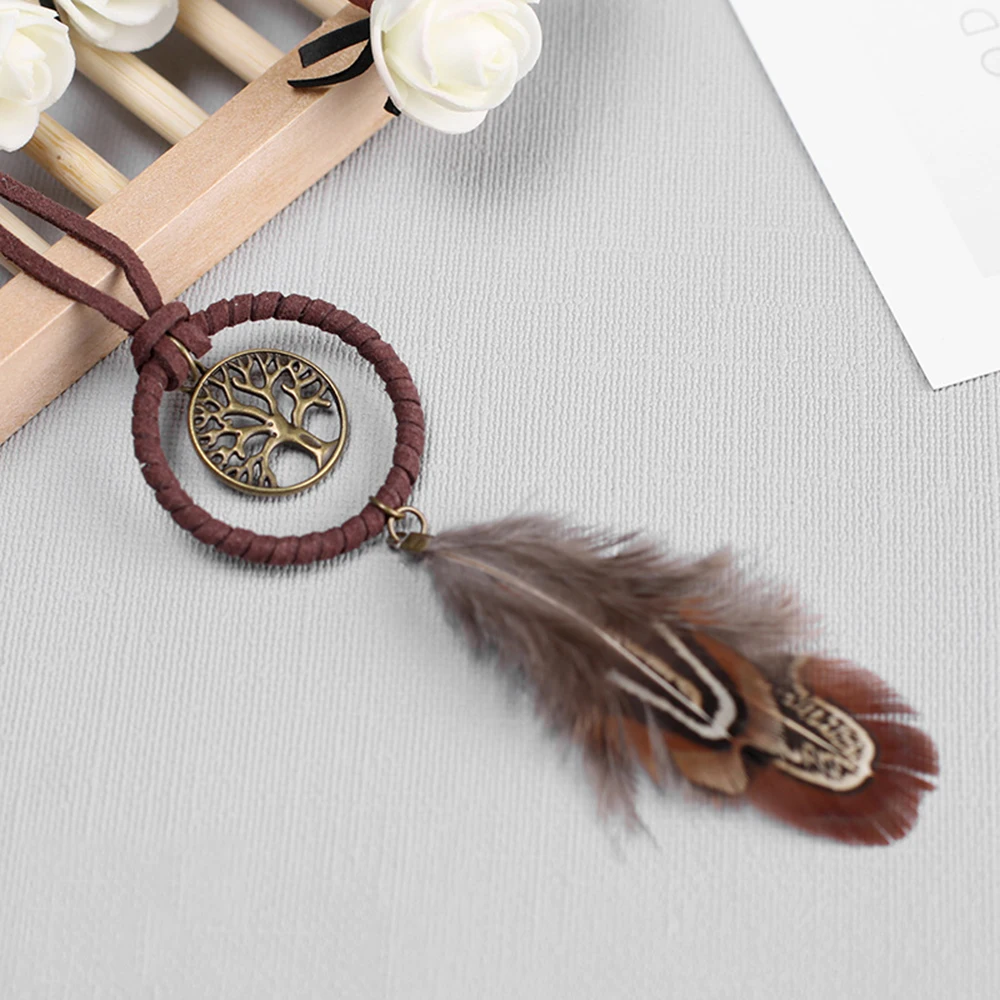 Car Pendant Feather Dream Catcher Hanging Made Art Craft Home Ornament Auto Rearview Mirror Trim Decoration Accessories Gifts