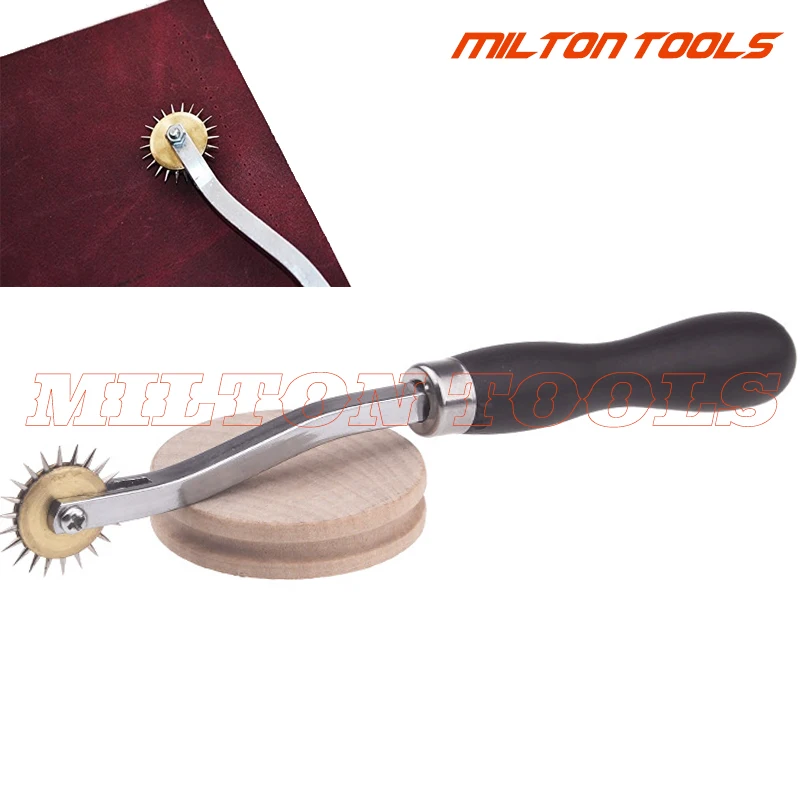 บูติกบูติกสีดำ DIY เครื่องมือ Pricking ล้อหนังเย็บ Stitch Spacing กระดาษหัตถกรรมเครื่องมือรูเล็ต 4 มิลลิเมตร