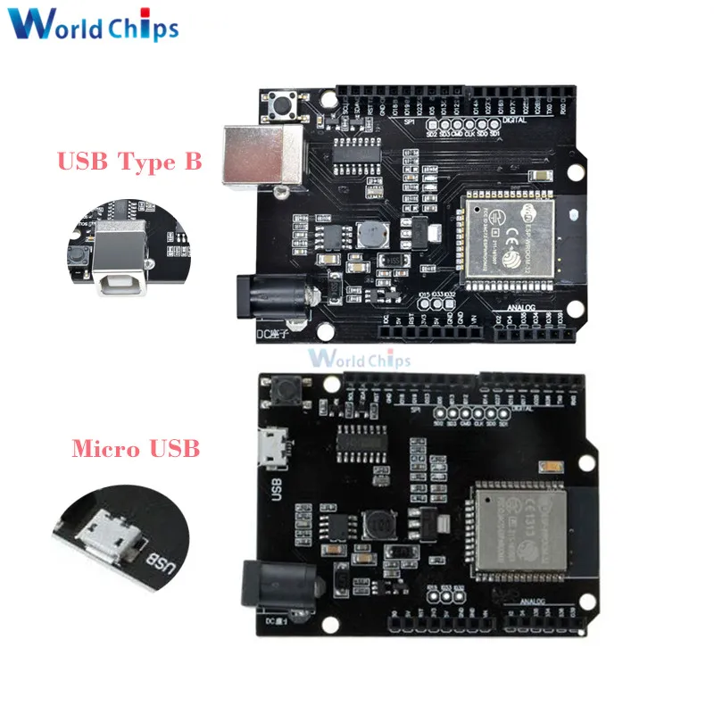 ESP32 Wifi Development Board for Arduino R3 Wemos D1 R32 Mini WIFI Wireless Bluetooth CH340 USB Type B / Micro USB Adapter