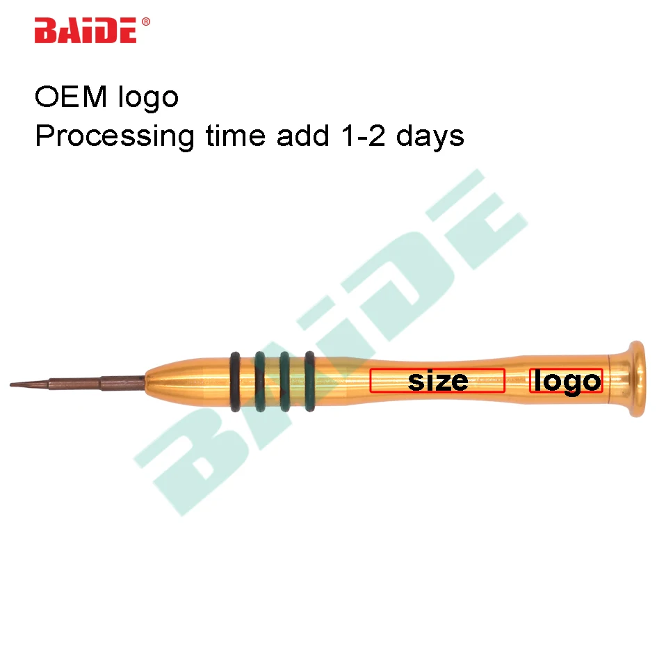 OEM LOGO Metal Screwdrivers 0.6Y 0.8 Pentalobe 1.5 Phillips T2 T3 T4 T5 T6  Flathead Screwdriver For iPhone 8 Electronics 200pcs