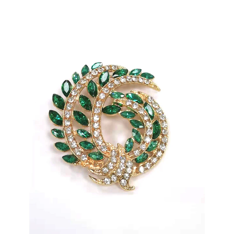 

20pcs/lot high quality 55mm Hot sell Gold plated Rhinestone Acrylic lace leaf plant Brooch Pin for gift/party