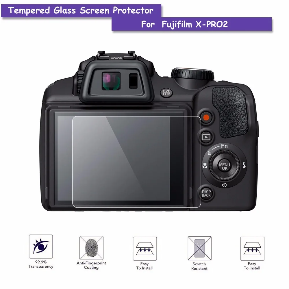 

2pcs 9H Hardness Premium Tempered Glass LCD Screen Protector Shield Film For Camera Fuji Fujifilm X-PRO2 Accessories