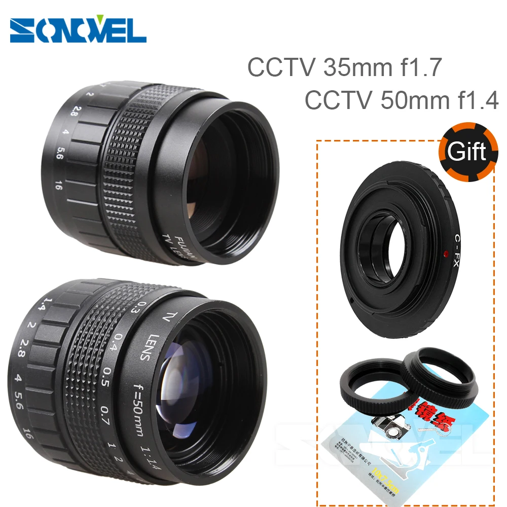 

Fujian CCTV 2in1 35mm F1.7 lens/50mm F1.4 lens TV Movie lenses for Fuji Fujifilm X-E2 X-E1 X-Pro1 X-M1 X-A3 X-A2 X-A1 X-T1 C-FX