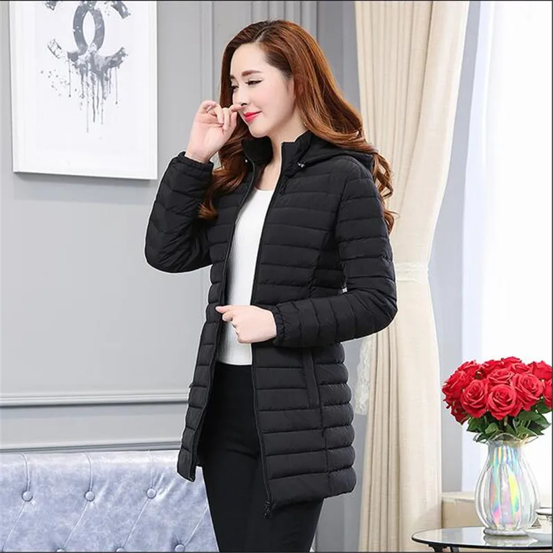 Winter Women Jacket Detachable Hooded Coat 2023 New Korean Thick Cotton Down Long Coat Women Slim Warm Female Outwear Tops 6XL