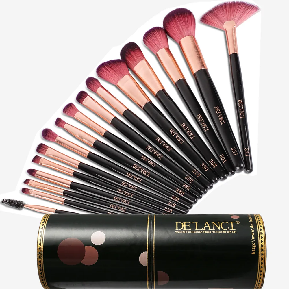 DE'LANCI Professional Makeup Brushes brushes Make up Brush Tools kit Foundation set Powder Blushes Beauty