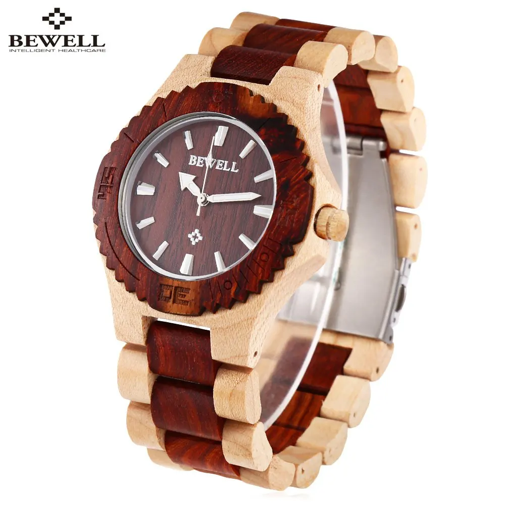 

BEWELL Luxury Brand Dress Watches Men Waterproof Luminous Pointer Wood Watch Male Elegant Quart Wrist watch relogio masculino