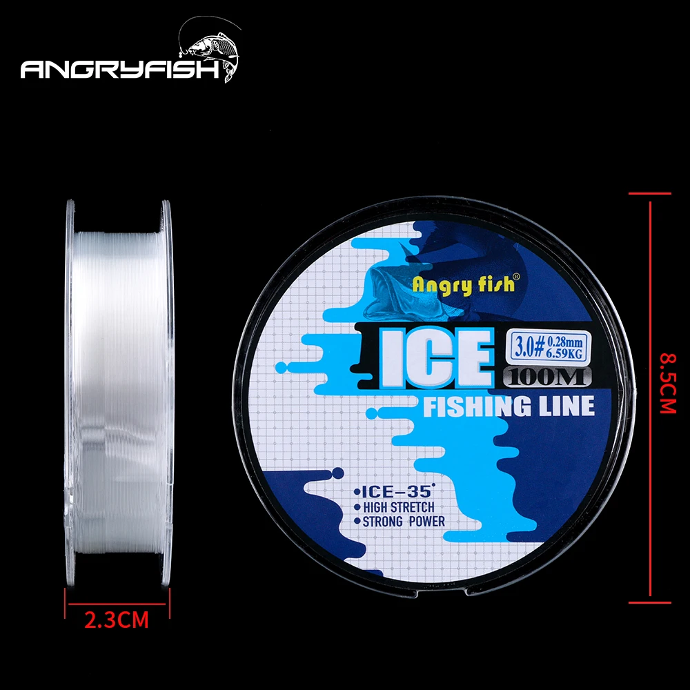 Angryfish Ice Fishing Line 100m Winter Fishing Nylon Line Monofilament Super Strong Nylon Line