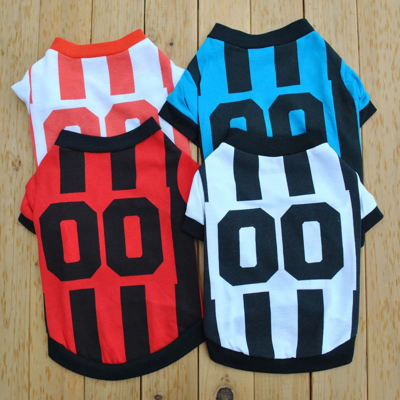 2018 Summer Dog Vest Football Jersey Cool Breathable Pet Cat Clothes Puppy Outdoor Sportswear Fashion Mesh Dog Shirt XS-L