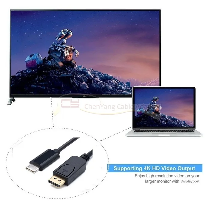 (에서 선박 us) USB 3.1 유형 C USB-C 디스플레이 포트 DP 4K UHD HDTV 케이블 1.8m 6ft 맥북 usb3.1 유형 c 케이블