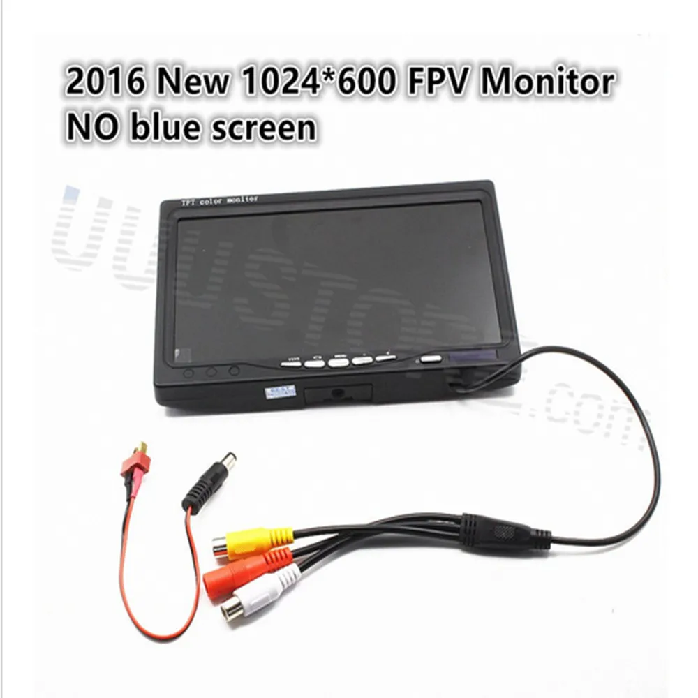 

2016 New NO blue 7"FPV LCD Color 1024 x 600 FPV Monitor Video Screen 7 inch for Rc Multicopter Ground Station ZMR250 QAV280