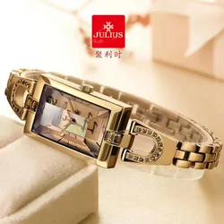 Julius – montre Quartz japonaise pour femmes, élégante, Fine, à la mode, Bracelet en chaîne, coquille, horloge pour fille, boîte cadeau d'anniversaire