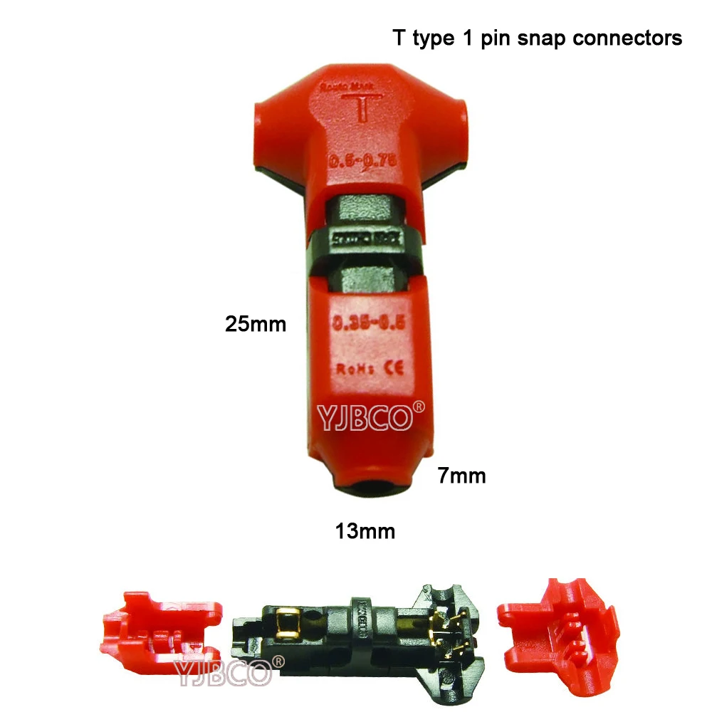 Imagem -05 - Conector de Fio 1pin 2pin Escocês Trava Rápida Conexão tipo h t para Terminais de 418awg Cabe Conjunto Terminais de Crimpagem Áudio Elétrico do Carro 100 Peças